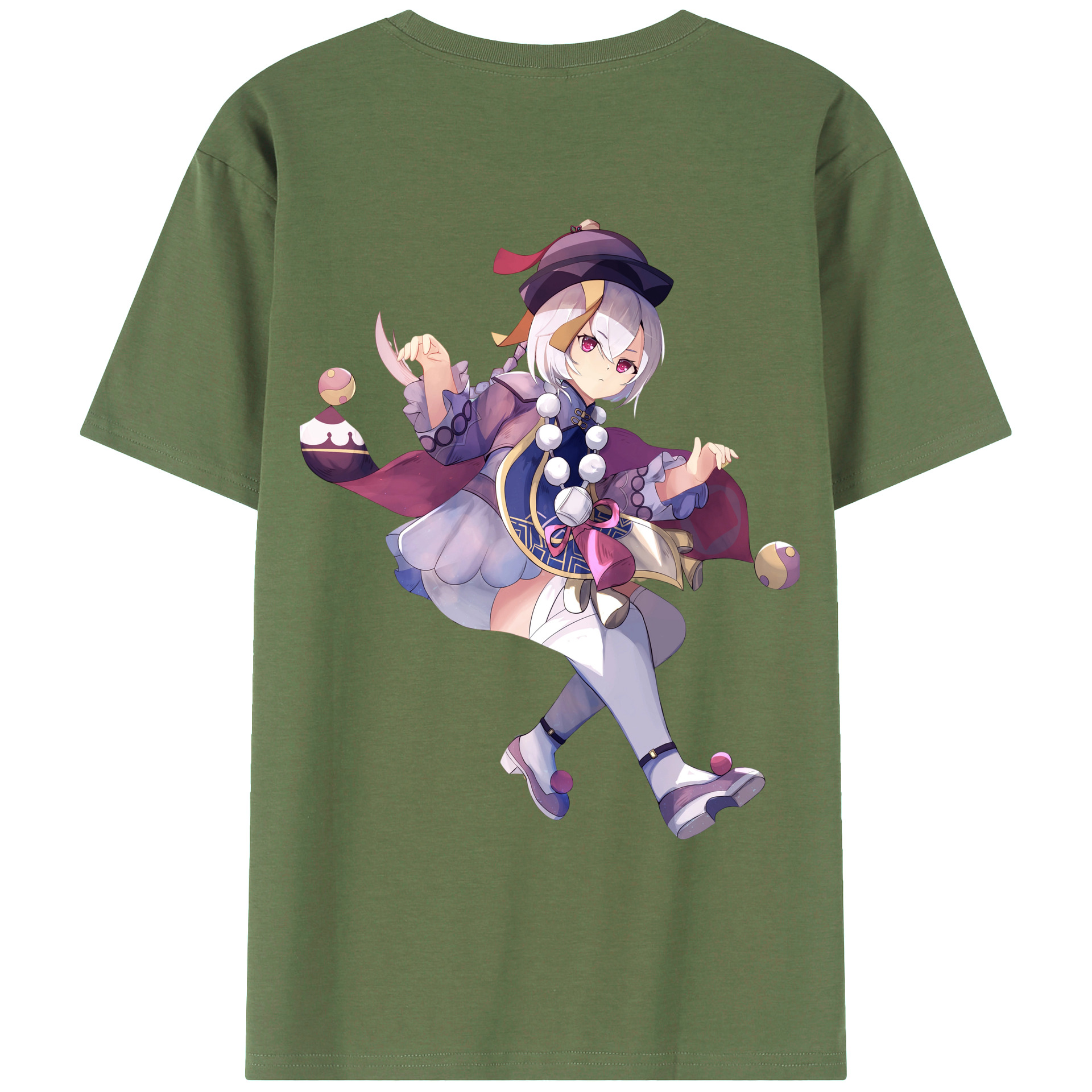 げんし神 七七 なな  genshin Nana 綿100％ メンズ半袖Tシャツ（バックプリント） 通気性